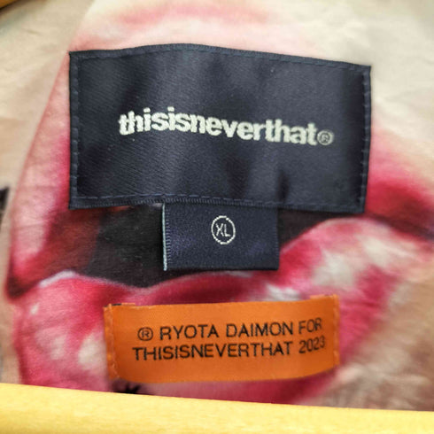 ディスイズネバーザット thisisneverthat 23SS TNT Lips Rayon Shirt リップス キスマーク プリント 総柄 S/S レーヨン オープンカラー シャツ カットオフ リメイク メンズ import:XL