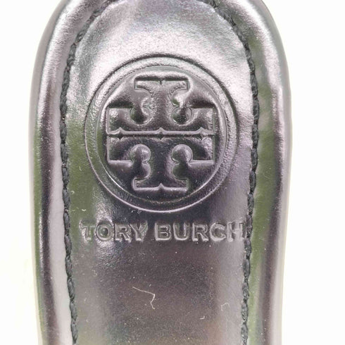 トリーバーチ TORY BURCH ブラックパテントレザーウェッジソールサンダル レディース 50