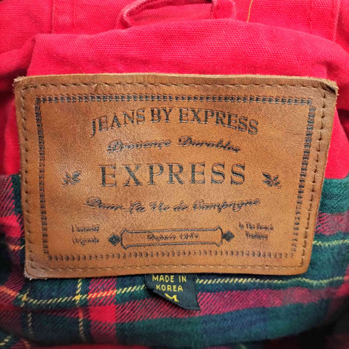 エクスプレス EXPRESS 裏地チェックフーデッドジップアップジャケット メンズ import:M