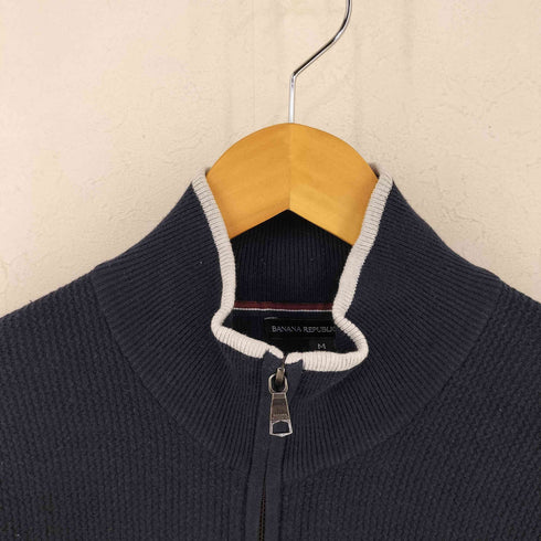 バナナリパブリック BANANA REPUBLIC ジップアップワッフルニット メンズ import:M
