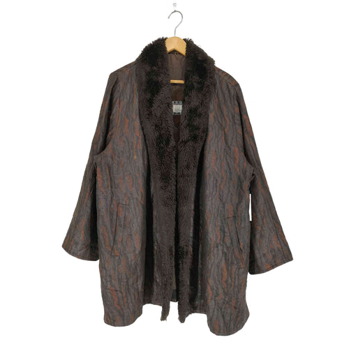 総柄ファー羽織り メンズ