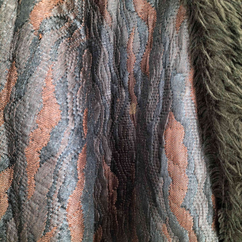 総柄ファー羽織り メンズ