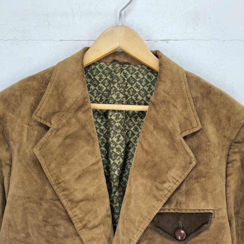 ペニーズタウンクラフト PENNEYS TOWNCRAFT 裏地総柄スウェードレザー切り替えコーデュロイテーラードジャケット メンズ US:44