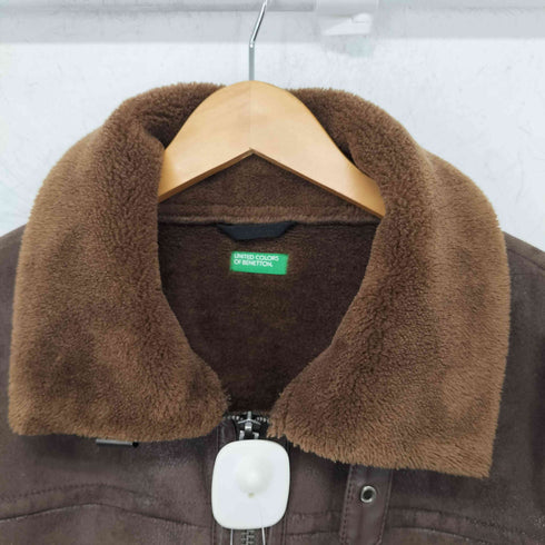 ユナイテッドカラーズオブベネトン UNITED COLORS OF BENETTON チンストラップ フェイクスエード ジップアップジャケット メンズ 48