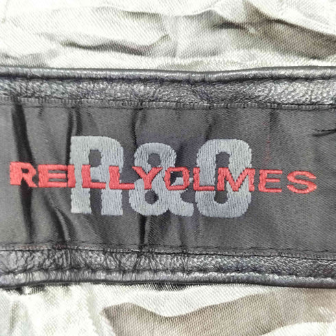REILLY OLMES 襟付きジップアップレザージャケット ダブルジップ メンズ import:L
