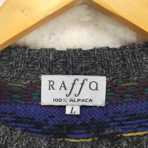 Raffa ペルー製 総柄 アルパカニット メンズ L