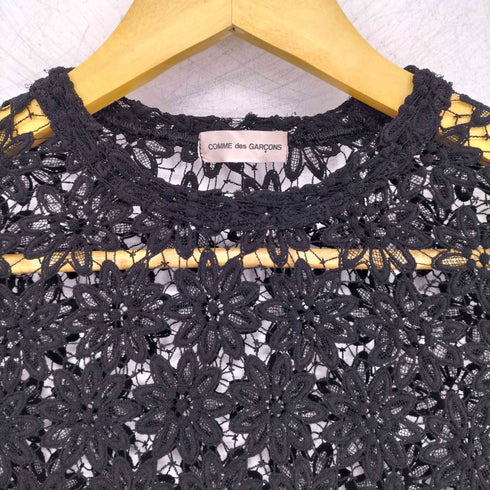 コムデギャルソン COMME des GARCONS フラワー 総レース 花柄 シースルー ストレッチ ロング カットソー レディース