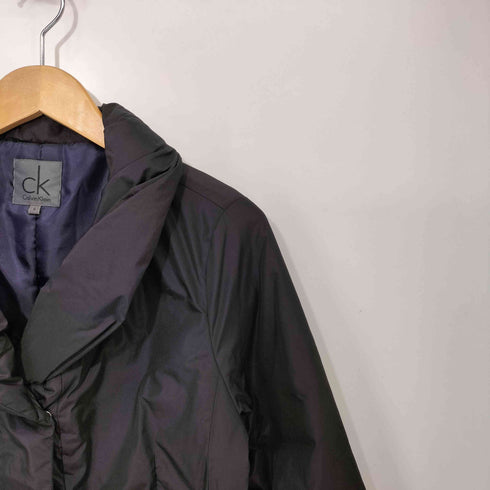 シーケーカルバンクライン ck Calvin Klein バックプリーツ ショールカラー 中綿 Aライン コート レディース 6