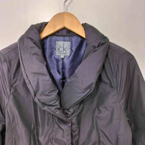 シーケーカルバンクライン ck Calvin Klein バックプリーツ ショールカラー 中綿 Aライン コート レディース 6