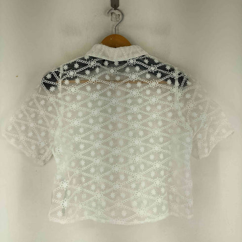 ザラ ZARA S/S レースデザインシャツ レディース import:L