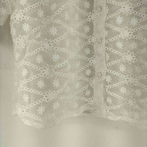 ザラ ZARA S/S レースデザインシャツ レディース import:L