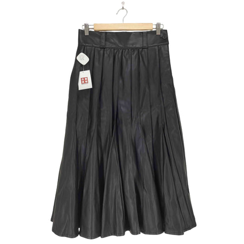 ha|za|ma フェイクレザープリーツスカート domestic レディース M