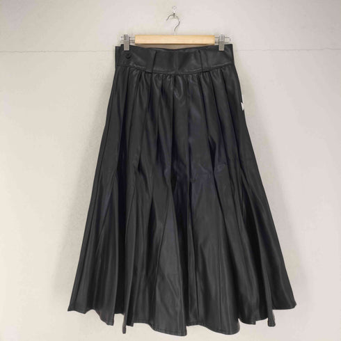 ha|za|ma フェイクレザープリーツスカート domestic レディース M