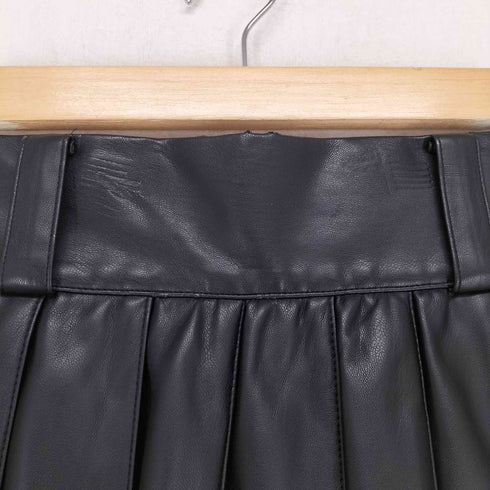 ha|za|ma フェイクレザープリーツスカート domestic レディース M