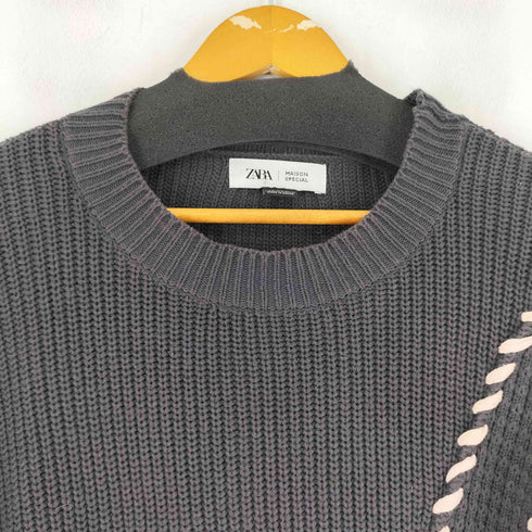 ザラ ZARA コントラストステッチニット メンズ JPN:M