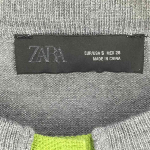 ザラ ZARA コントラストニットカーディガン レディース import:S