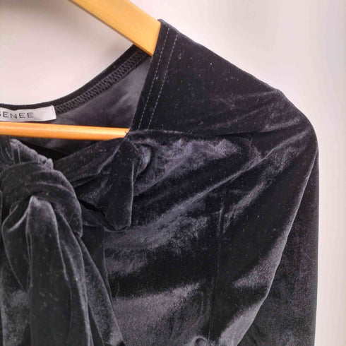SENEE RIBBON VELOUR TOPS リボン ベロア トップス レディース FREE