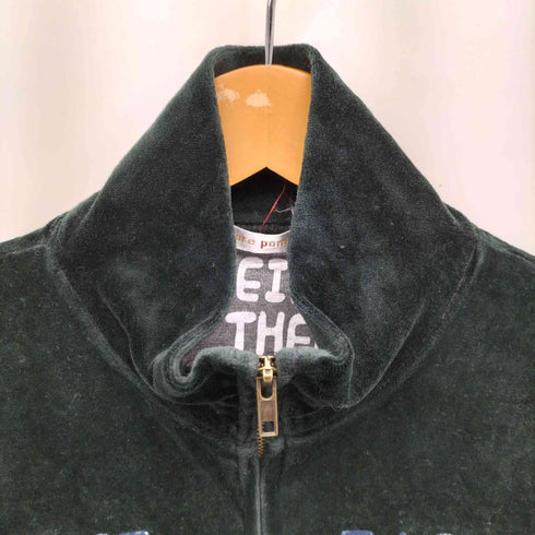 SUCURE POMME 英文字 ロゴ ベロア ジップアップ ジャケット Y2K レディース import:M