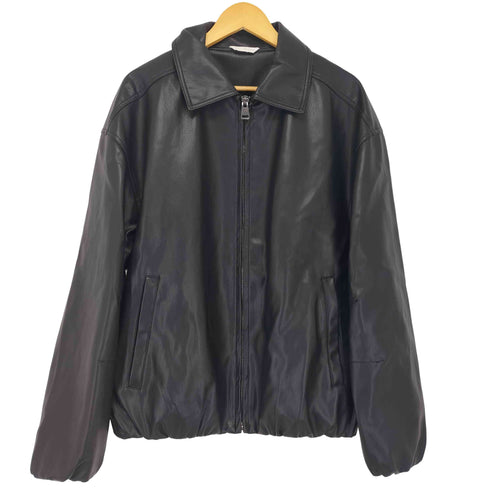 ザラ ZARA フェイクレザーボンバージャケット メンズ import:L