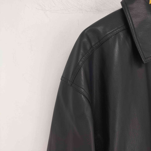 ザラ ZARA フェイクレザーボンバージャケット メンズ import:L