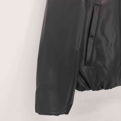 ザラ ZARA フェイクレザーボンバージャケット メンズ import:L