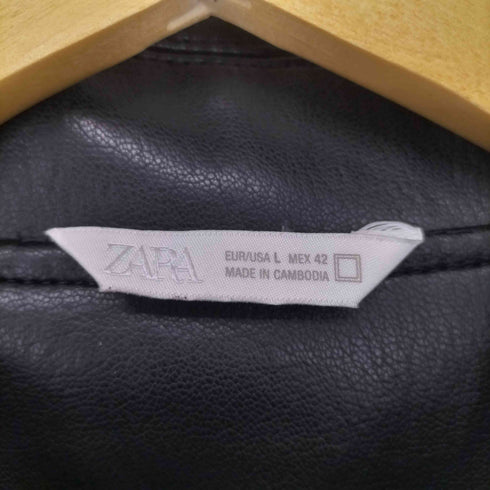 ザラ ZARA フェイクレザーボンバージャケット メンズ import:L