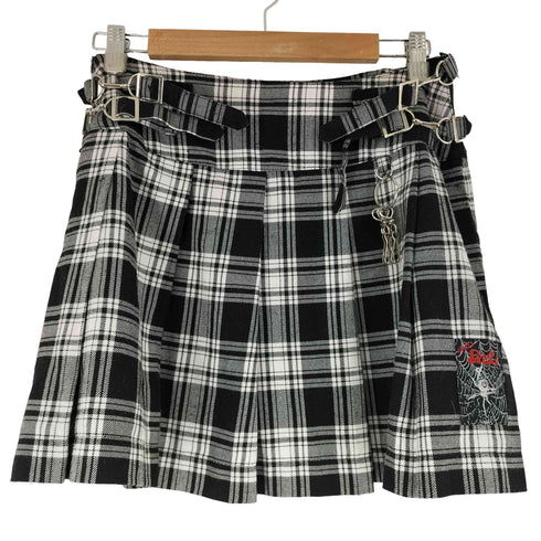 MAD GIRL チェック柄 ジップデザイン プリーツスカート レディース JPN:L