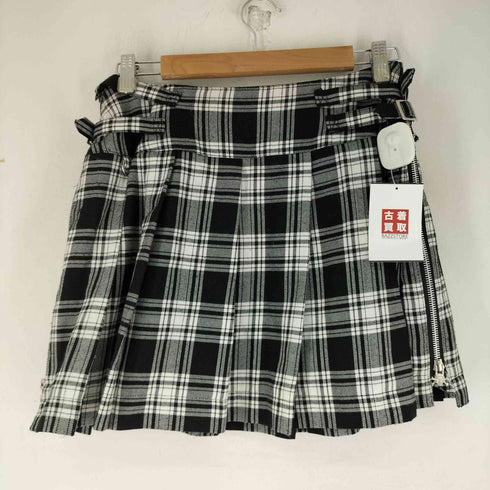 MAD GIRL チェック柄 ジップデザイン プリーツスカート レディース JPN:L