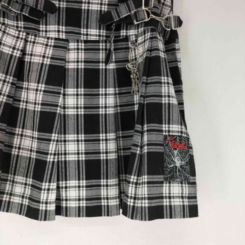 MAD GIRL チェック柄 ジップデザイン プリーツスカート レディース JPN:L