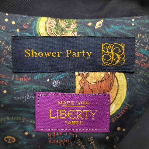 シャワーパーティ shower party 裏地総柄 ステンカラーコート レディース