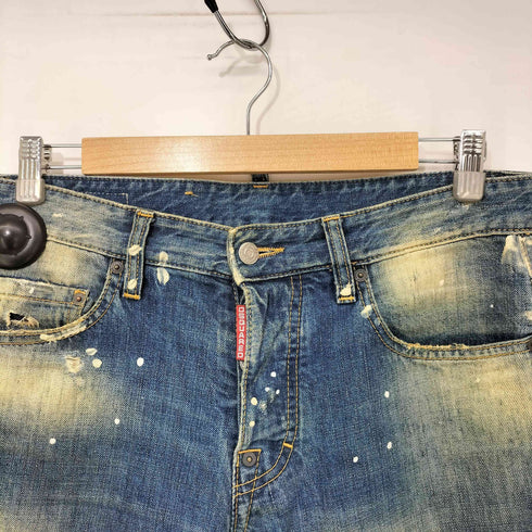 ディースクエアード DSQUARED2 00s ウォッシュド ペンキ ダメージデニム スキニー メンズ JPN:44