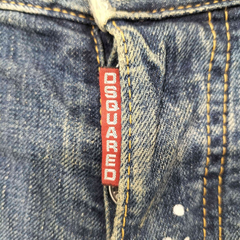 ディースクエアード DSQUARED2 00s ウォッシュド ペンキ ダメージデニム スキニー メンズ JPN:44