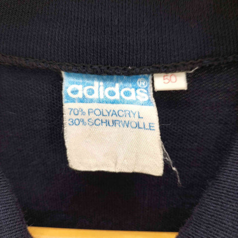 アディダス adidas 70S 西ドイツ製 ユーロ トレフォイル ロゴ リブ ボーダー 襟付き レトロカラー ポロ トラック ジャケット OPTI ジップ vintage ヴィンテージ メンズ 50
