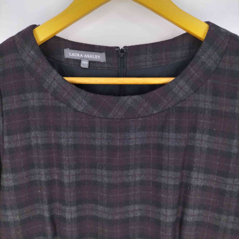 ローラアシュレイ LAURA ASHLEY チェック柄 フレアワンピース レディース 9