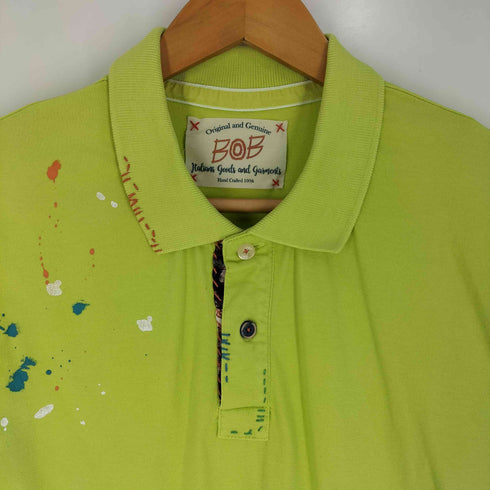 BOB ペイント加工 半袖ポロシャツ メンズ L