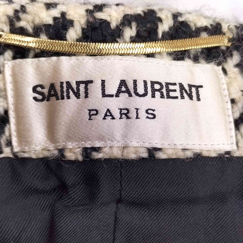 サンローランパリ SAINT LAURENT PARIS イタリア製 千鳥柄 ミニスカート レディース