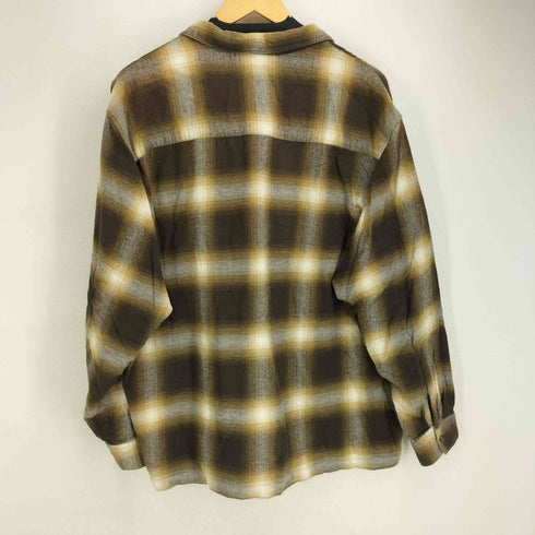 バックナンバー BACK NUMBER オープンカラー襟 オンブレーチェック長袖ネルシャツ メンズ JPN:XL