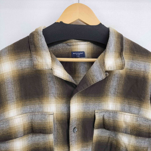 バックナンバー BACK NUMBER オープンカラー襟 オンブレーチェック長袖ネルシャツ メンズ JPN:XL