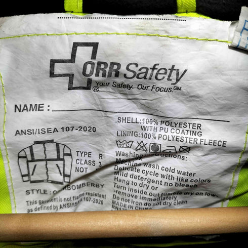 ORRBOMBERBY XP 107 REFLECTIVE FIeece Insulated Protective Wear Coat Double Lining 裏地フリース メンズ import:M