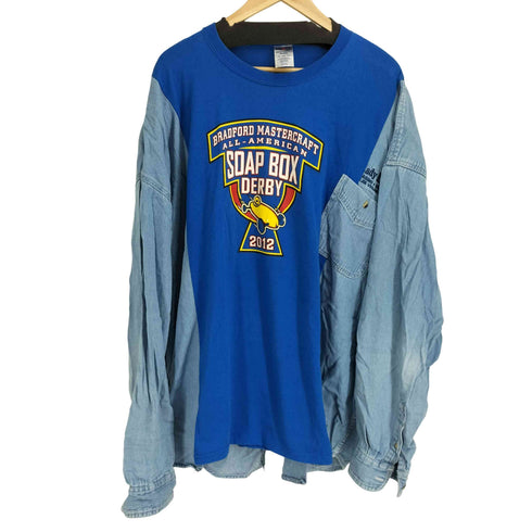 ジャージーズ JERZEES デニムシャツ切替 L/S カットソー メンズ 2XL