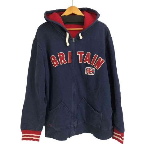 ポロラルフローレン POLO RALPH LAUREN 90S BRITAIN刺繍 裏地ワッフル ジップアップパーカー メンズ
