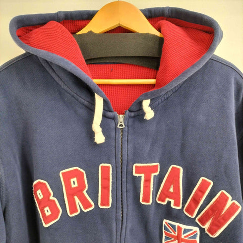 ポロラルフローレン POLO RALPH LAUREN 90S BRITAIN刺繍 裏地ワッフル ジップアップパーカー メンズ