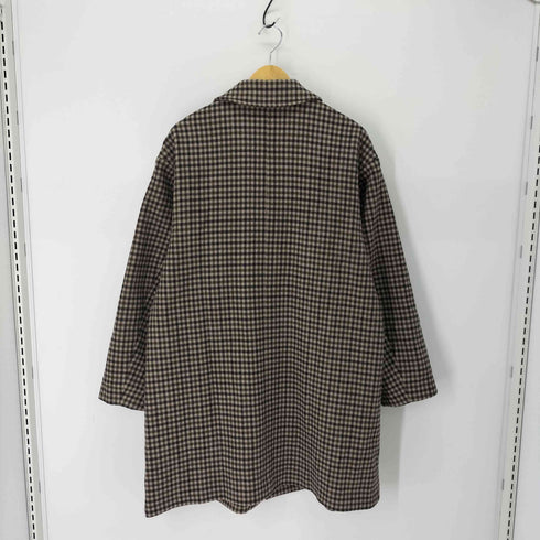 ジャーナルスタンダードレリューム JOURNAL STANDARD relume LANA WOOL/SUPER 140S ステンカラー ウール コート チェック メンズ JPN:XL