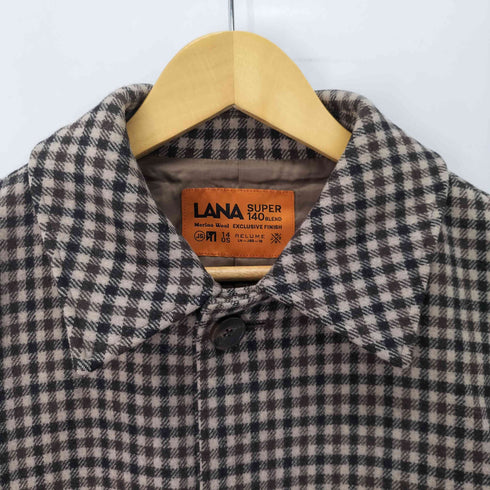 ジャーナルスタンダードレリューム JOURNAL STANDARD relume LANA WOOL/SUPER 140S ステンカラー ウール コート チェック メンズ JPN:XL