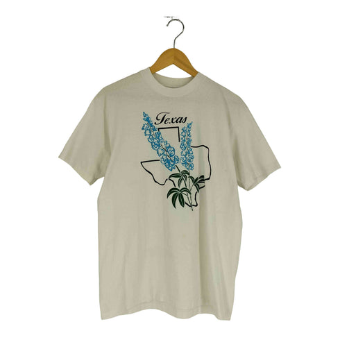 90S USA製 HENESボディ 米国首都 花 ロゴプリント ポリコットン シングルステッチ S/S クルーネック Tシャツ メンズ import:L