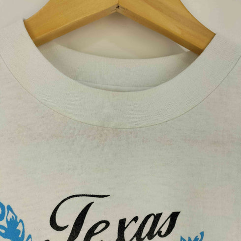 90S USA製 HENESボディ 米国首都 花 ロゴプリント ポリコットン シングルステッチ S/S クルーネック Tシャツ メンズ import:L