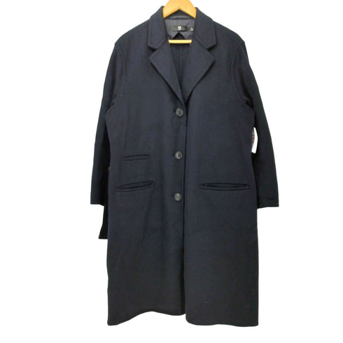 ユニクロプラスジェイ UNIQLO+J カシミヤブレンドチェスターコート ネイビー XLサイズ レディース JPN:XL