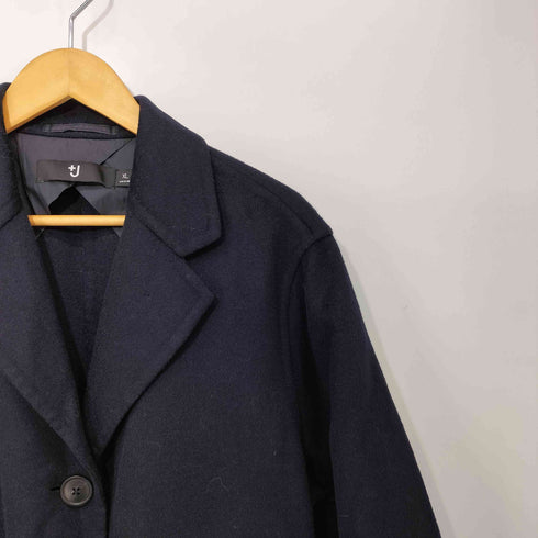 ユニクロプラスジェイ UNIQLO+J カシミヤブレンドチェスターコート ネイビー XLサイズ レディース JPN:XL