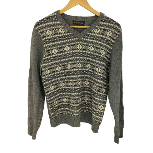 ブルックスブラザーズ BROOKS BROTHERS キャメルヘア ネイティブ柄 Vネックニット メンズ JPN:S