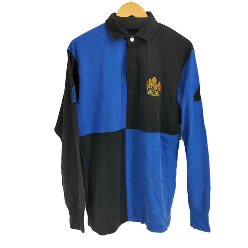 ポロバイラルフローレン Polo by RALPH LAUREN 90S レーヨン混 ロゴ刺繍 Rugby Shirt L/S ポロシャツ メンズ import:L